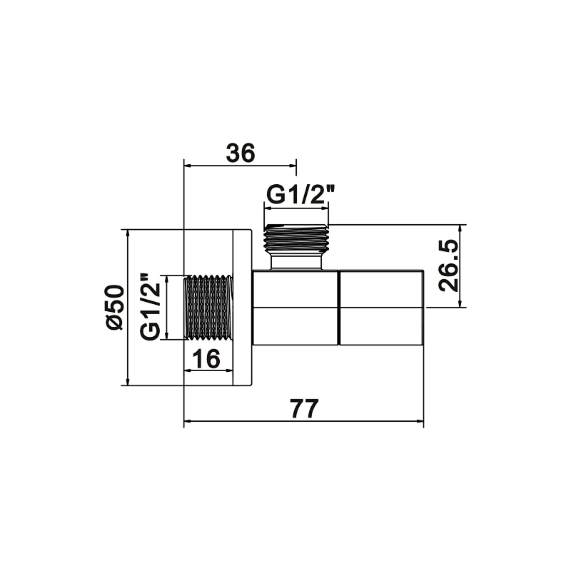 Ceramic cartridge anglevalve