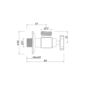 Ceramic cartridge anglevalve
