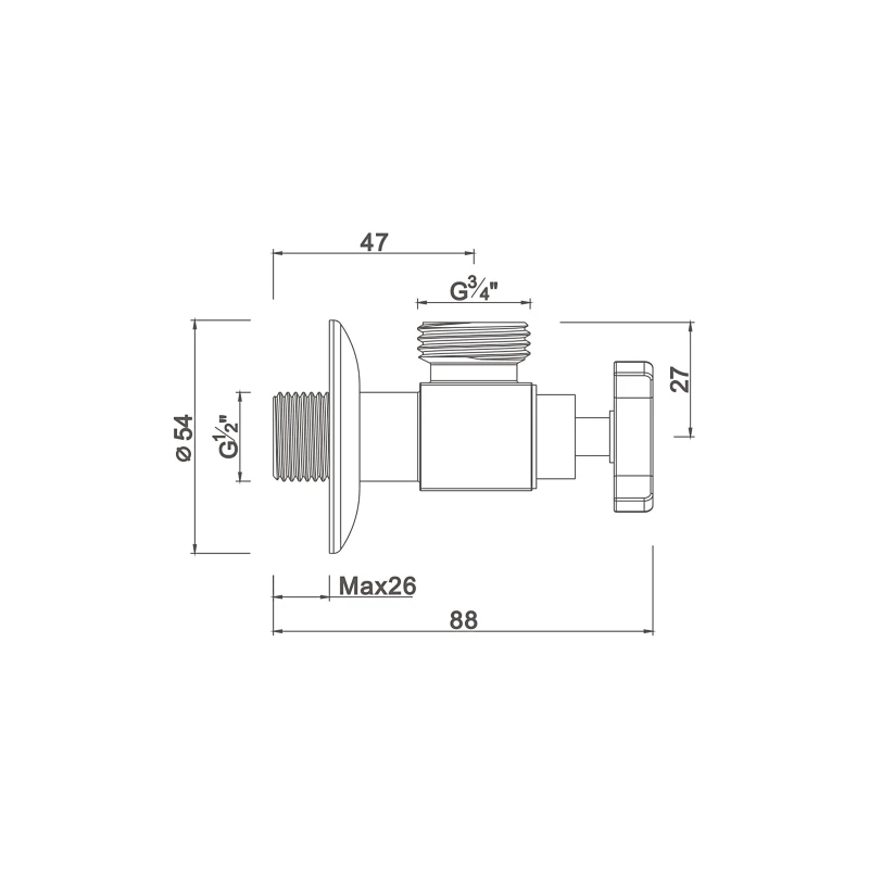 Ceramic cartridge anglevalve