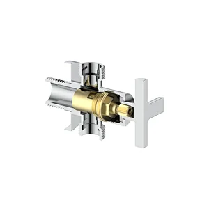 Ceramic cartridge double outlet angle valve