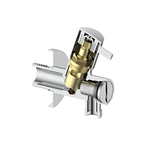Ceramic cartridge angle valve with filter