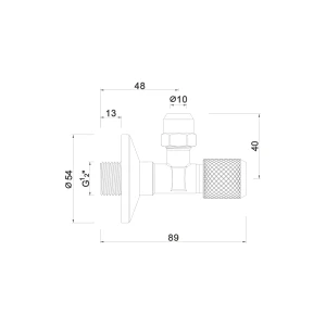 Ceramic cartridge angle valve with filter