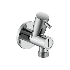 Ceramic cartridge angle valve with filter