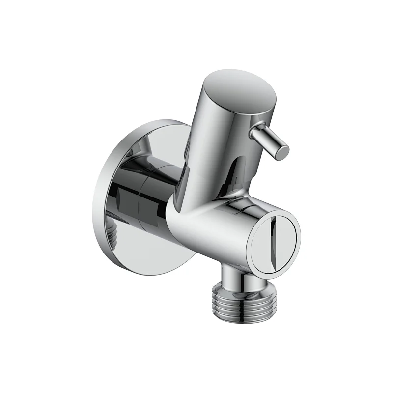 Ceramic cartridge angle valve with filter