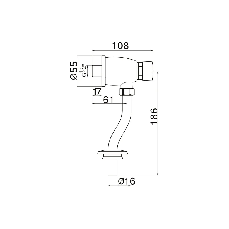 Push button flush valve