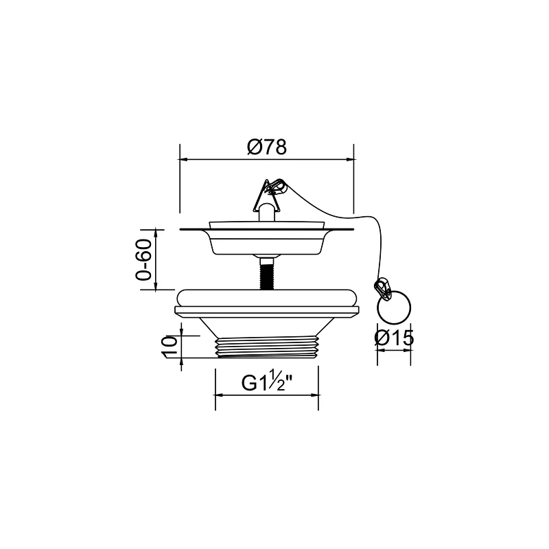 Plug wash basin waste