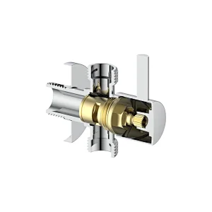 Ceramic cartridge double outlet angle valve