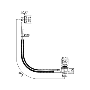 Brass bath waste copper corrugated hose