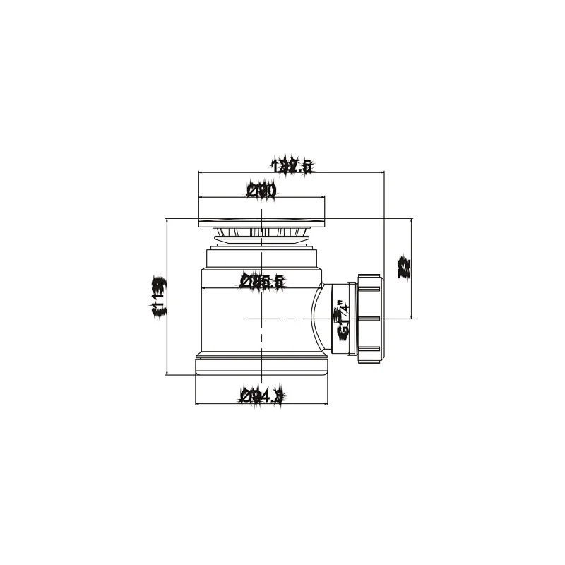 Domed chrome shower tray waste 35mm