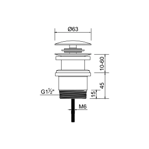 Clic-clac waste for wash basin