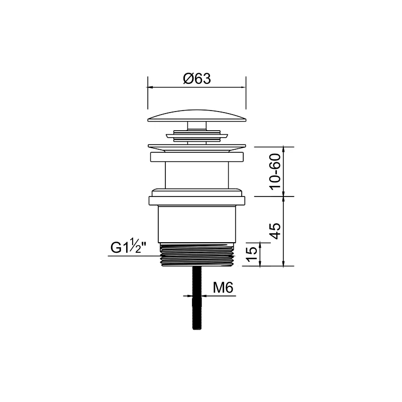 Clic-clac waste for wash basin