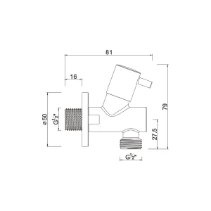 Ceramic cartridge angle valve with filter
