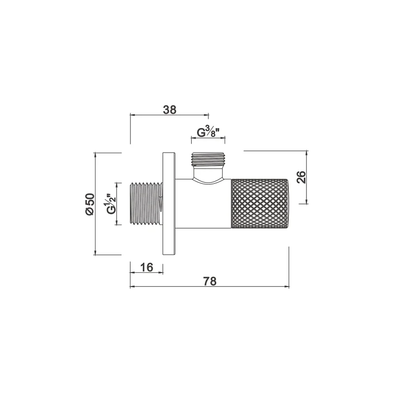 Ceramic cartridge anglevalve