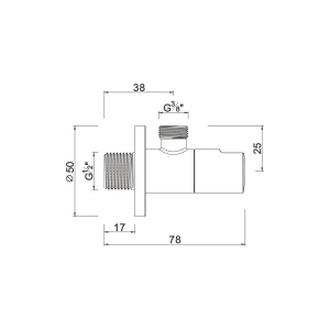 Ceramic cartridge anglevalve