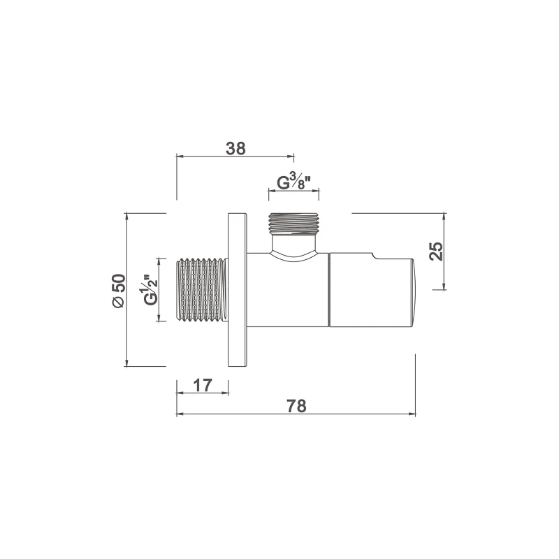 Ceramic cartridge anglevalve