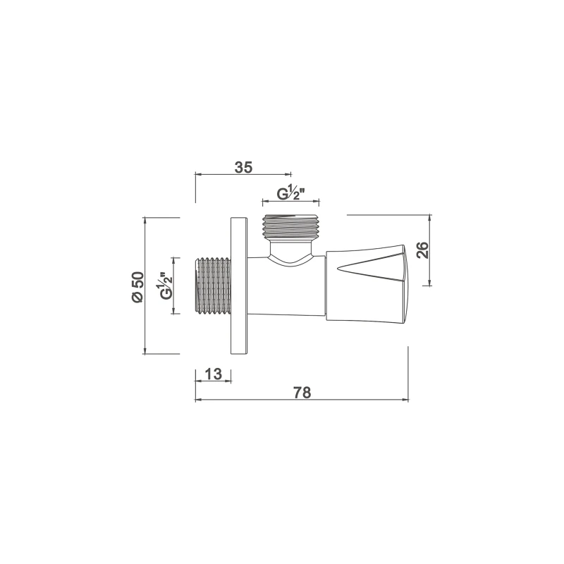 Ceramic cartridge anglevalve