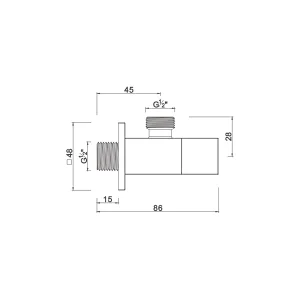 Ceramic cartridge anglevalve