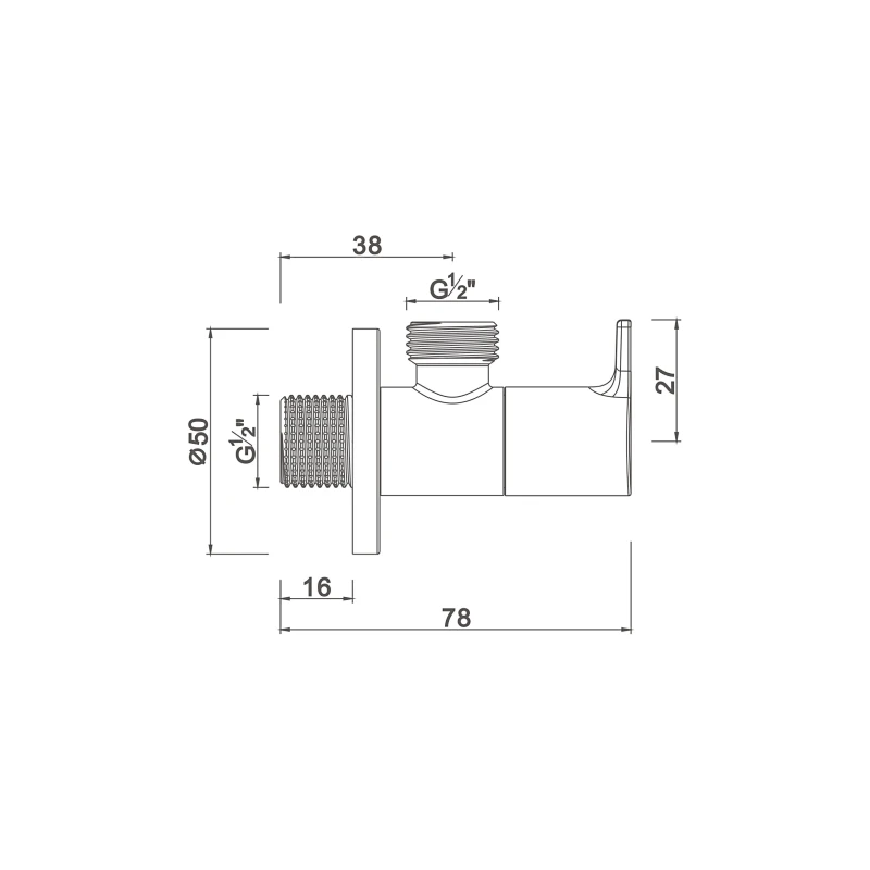 Ceramic cartridge anglevalve
