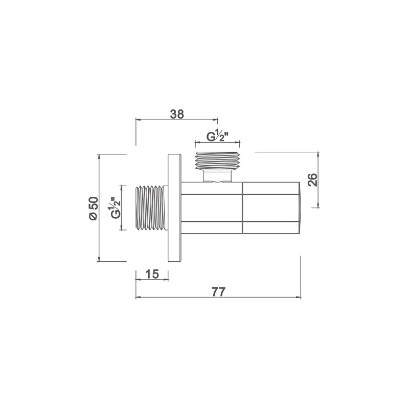 Ceramic cartridge anglevalve