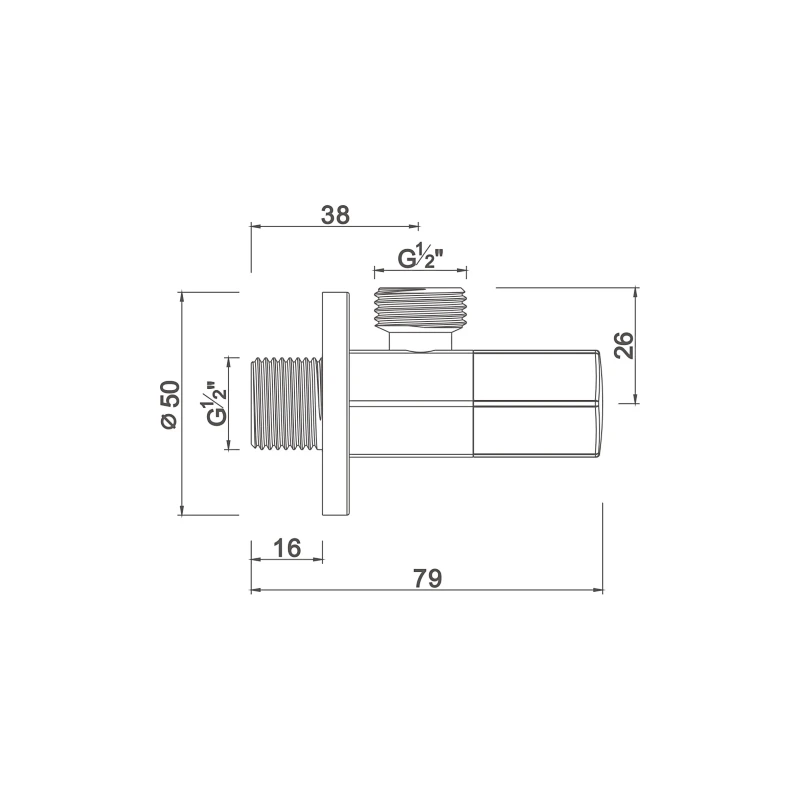 Ceramic cartridge anglevalve