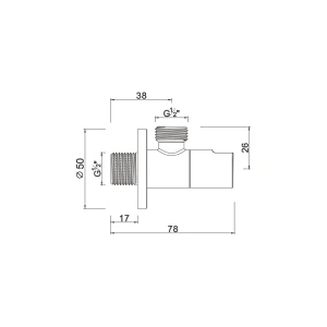 Ceramic cartridge anglevalve