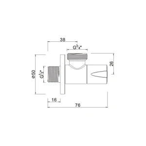 Ceramic cartridge anglevalve