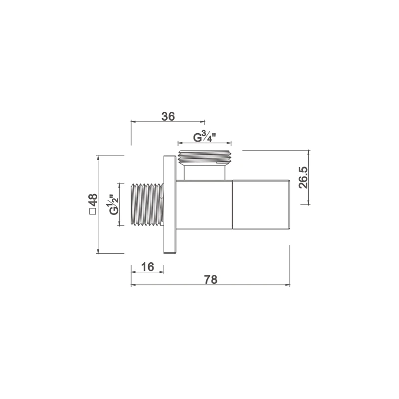 Ceramic cartridge anglevalve