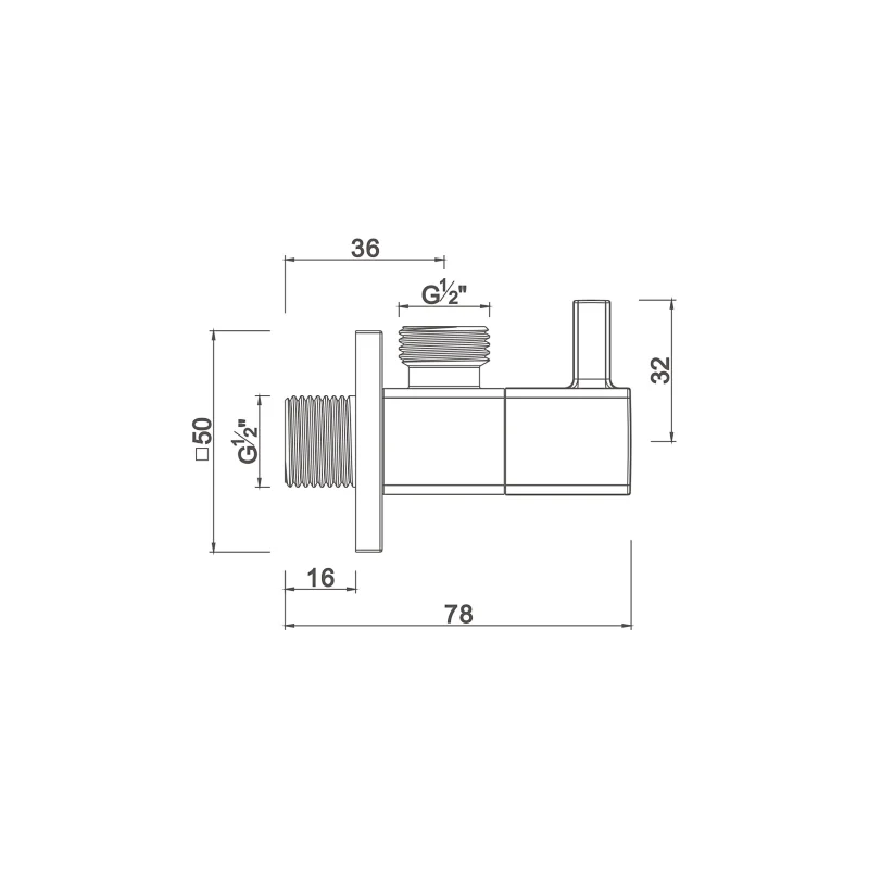 Ceramic cartridge anglevalve