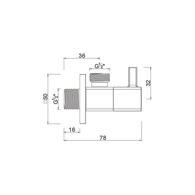Ceramic cartridge anglevalve