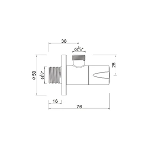 Ceramic cartridge anglevalve