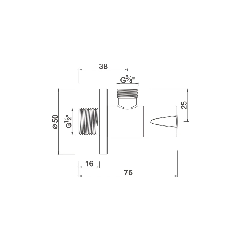 Ceramic cartridge anglevalve