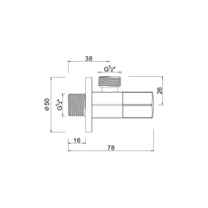 Ceramic cartridge anglevalve