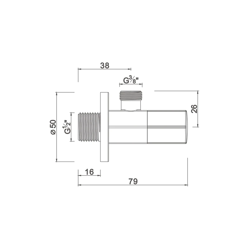 Ceramic cartridge anglevalve