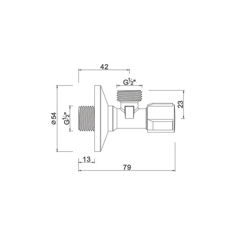 Compression angle valve