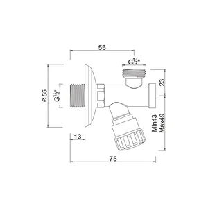 Ball angle valve with filter