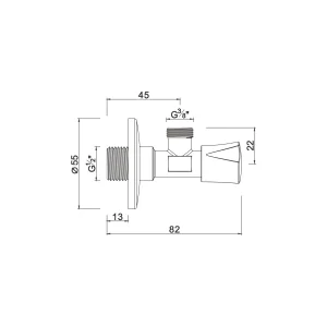 Compression angle valve