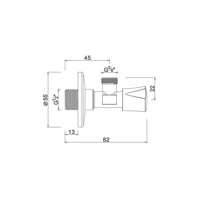 Compression angle valve