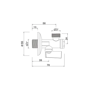 Ball angle valve with filter