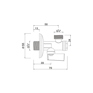 Ball angle valve with filter