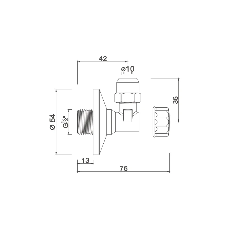 Compression angle valve
