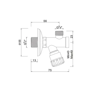 Ball angle valve with filter