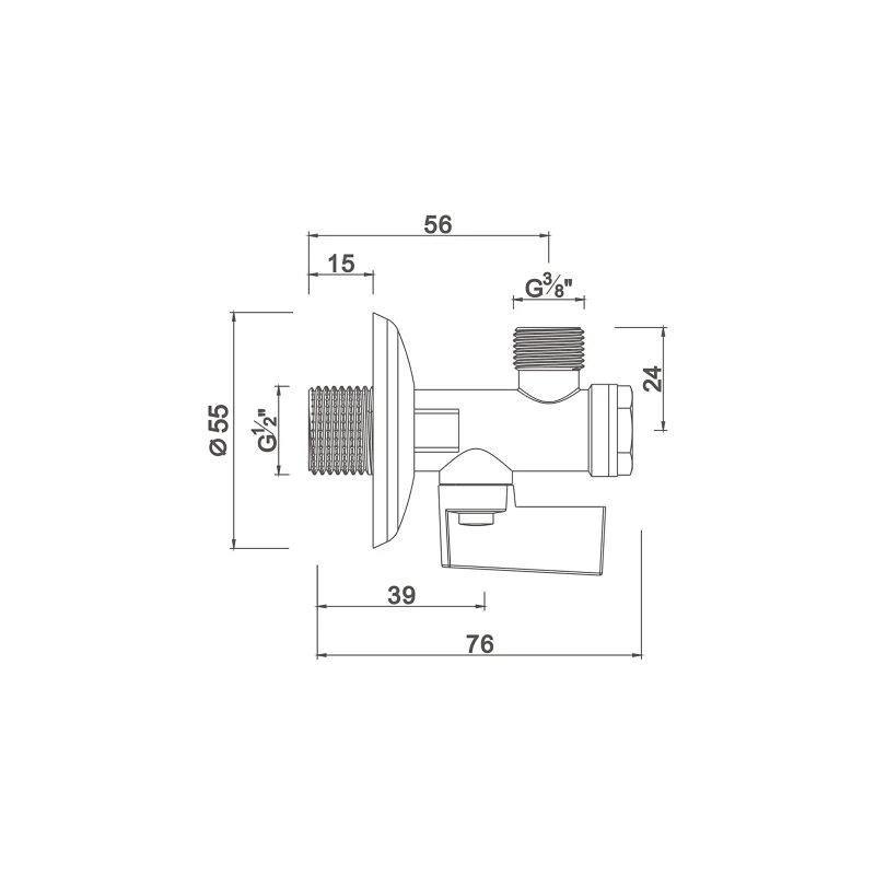 Ball angle valve with filter