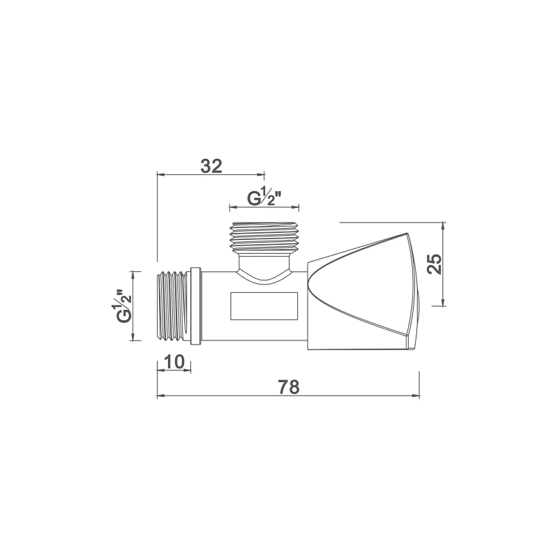 Compression angle valve