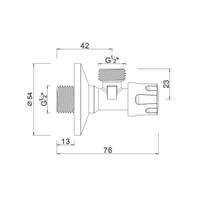 Compression angle valve