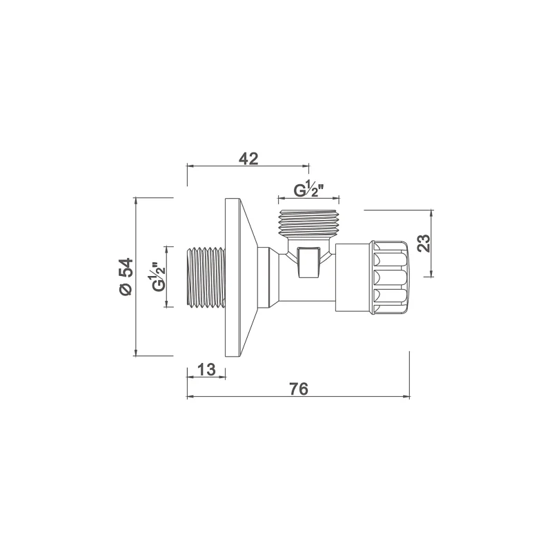 Compression angle valve