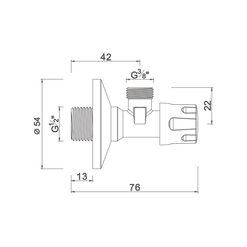 Compression angle valve