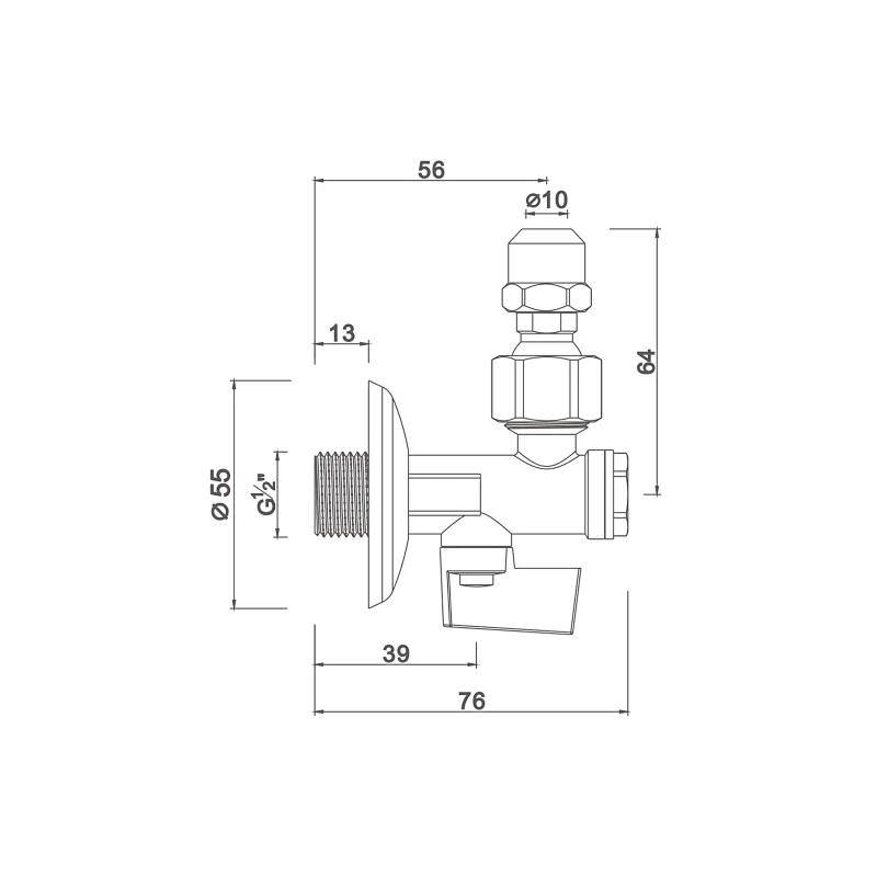 Ball angle valve with filter