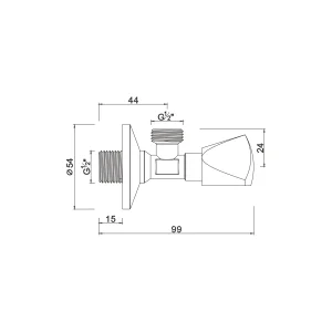 Compression angle valve
