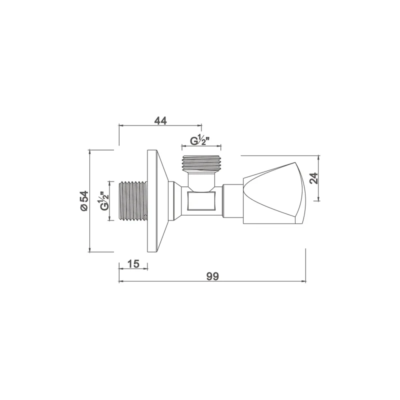 Compression angle valve