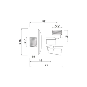 Ball angle valve with filter